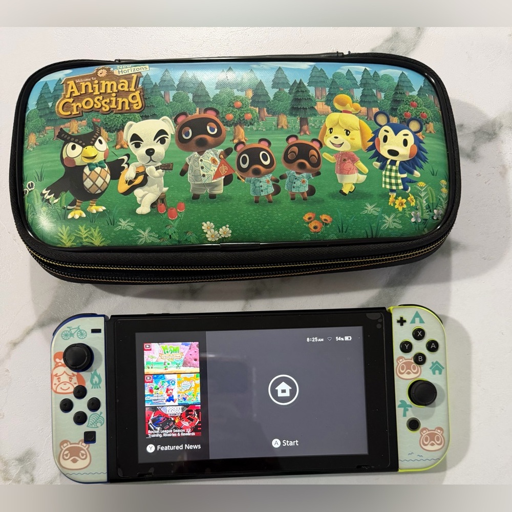 Animal Crossing themed Nintendo Switch  with Carry Case